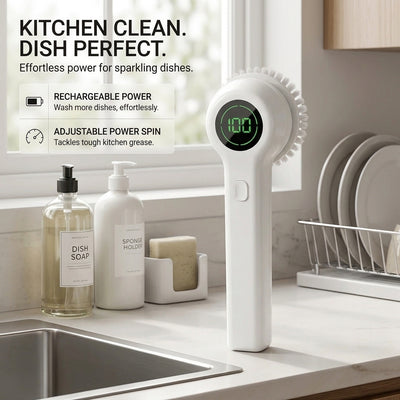 PureSpin Electric Handheld Scrubber portable electric scrubber for deep cleaning bathrooms kitchens tiles and household surfaces