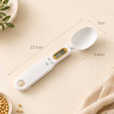 Electronic measuring spoon scale for cooking baking and portion control