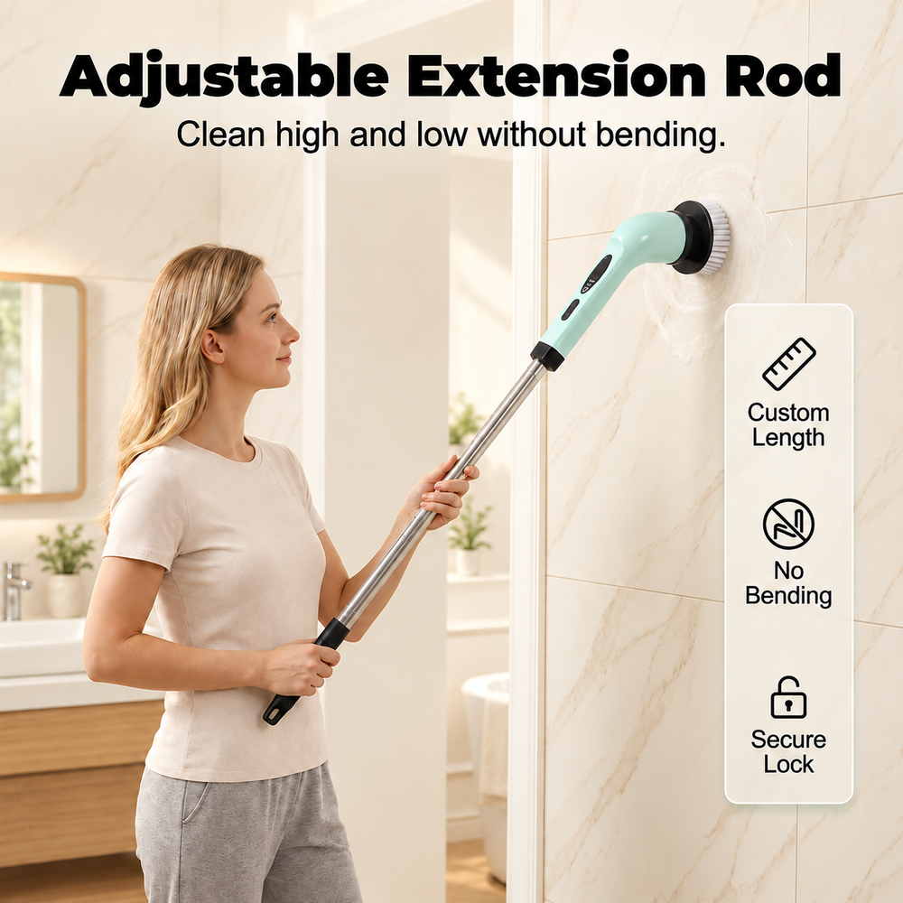 Multi-Functional Cordless Electric Spin Scrubber