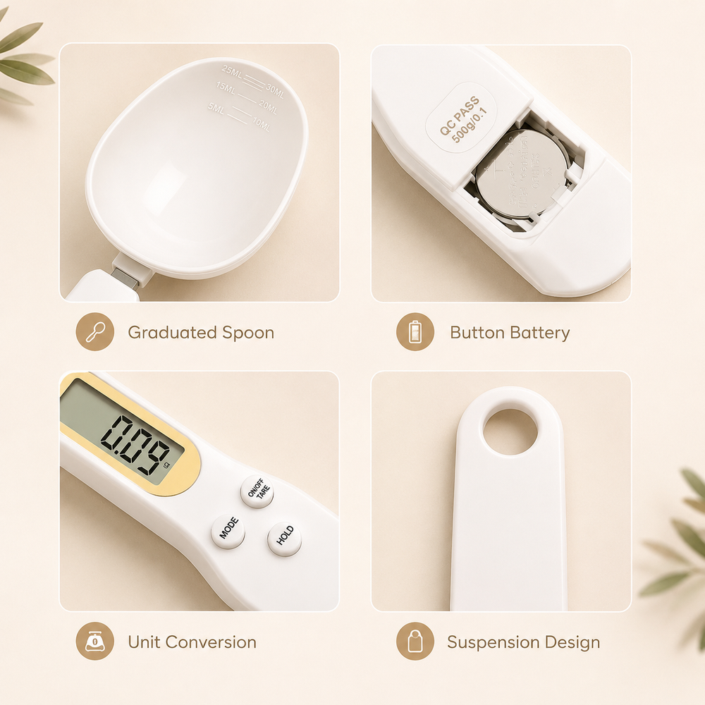 High precision digital kitchen measuring spoon scale with LCD display