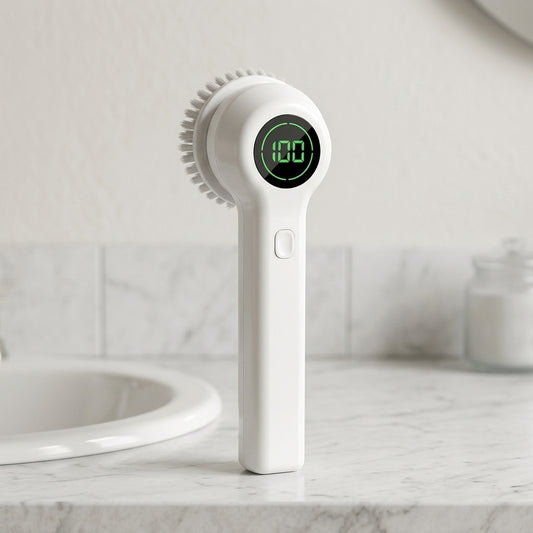 PureSpin Electric Handheld Scrubber cordless rechargeable waterproof cleaning brush with LED display