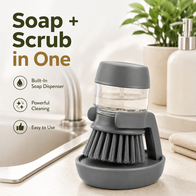 Kitchen Dish Brush With Soap Dispenser